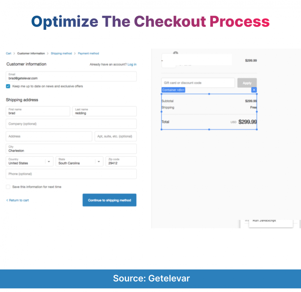 Checkout Process Optimization to increase online sales